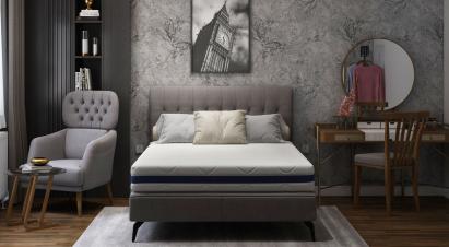 Saltea cu memorie Somnart Optimax Memory 200x200, inaltime 18cm, husa 3D detasabila si lavabila, rulata, cu manere, fermitate medie Relax KipRoom