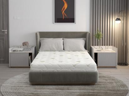 Saltea cu spumă poliuretanică Confort 4Family Aloe Vera 200x200 Somnart, înălțime 14 cm, husă lavabilă și detașabilă cu fermoar, fermitate medie Relax KipRoom