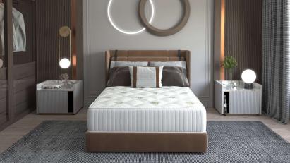 Saltea cu memorie Somnart Memory Ultimate 160x200, înălțime 24 cm, husă cu Aloe Vera, cu mânere, fermitate mare Relax KipRoom
