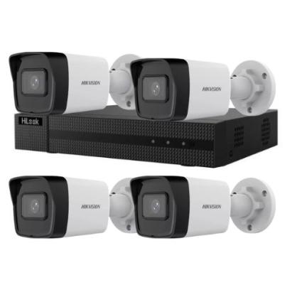 Kit supraveghere Hikvision HiLook 4 camere IP 4MP PoE IR 30m IP67 si NVR 4 canale 6MP PoE 36W 1 port SATA SafetyGuard Surveillance