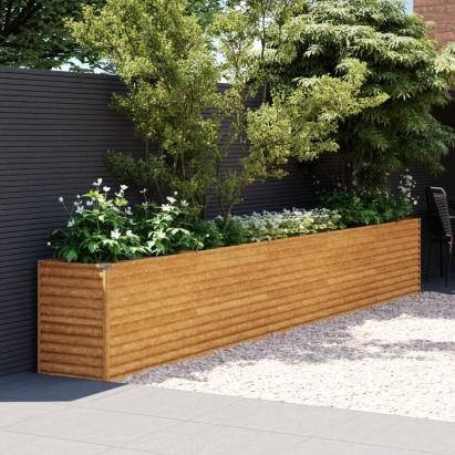 Strat înălțat de grădină, 482x50x69 cm, oțel corten GartenMobel Dekor