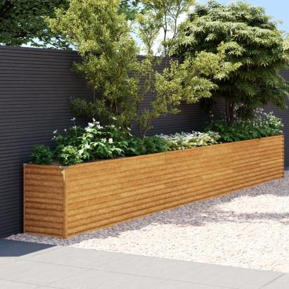 Strat înălțat de grădină, 578x50x69 cm, oțel corten GartenMobel Dekor