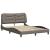 Cadru de pat cu lumini LED, gri taupe, 140x200 cm, textil GartenMobel Dekor