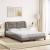 Cadru de pat cu lumini LED, gri taupe, 140x200 cm, textil GartenMobel Dekor