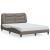 Cadru de pat cu lumini LED, gri taupe, 140x200 cm, textil GartenMobel Dekor