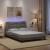 Cadru de pat cu lumini LED, gri taupe, 140x200 cm, textil GartenMobel Dekor