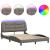 Cadru de pat cu lumini LED, gri taupe, 140x200 cm, textil GartenMobel Dekor