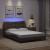 Cadru de pat cu lumini LED, maro, 140x200 cm, piele ecologică GartenMobel Dekor