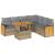 Set canapele grădină cu perne 7 piese bej poliratan/lemn acacia GartenMobel Dekor