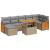 Set canapele grădină cu perne 7 piese bej poliratan/lemn acacia GartenMobel Dekor