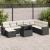 Set mobilier de grădină cu perne, 9 piese, negru, poliratan GartenMobel Dekor