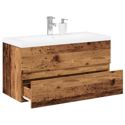Dulap chiuvetă cu chiuvetă încorporată lemn vechi 91x39,5x49 cm GartenMobel Dekor