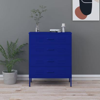 Comodă cu sertare, bleumarin, 80x35x101,5 cm, oțel GartenMobel Dekor