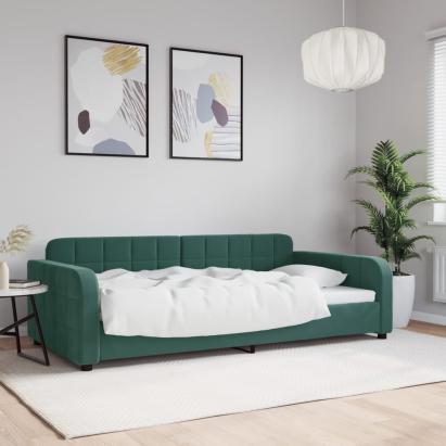 Cadru de pat, verde închis, 100x200 cm, catifea GartenMobel Dekor