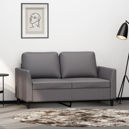 Canapea cu 2 locuri, gri, 120 cm, piele ecologică GartenMobel Dekor