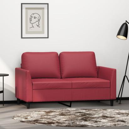 Canapea cu 2 locuri, roșu vin, 120 cm, material textil GartenMobel Dekor