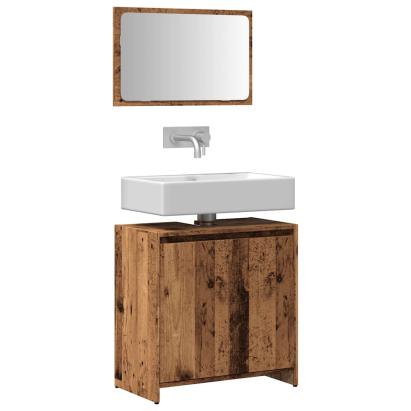 Set mobilier de baie, 2 piese, lemn vechi, lemn prelucrat GartenMobel Dekor