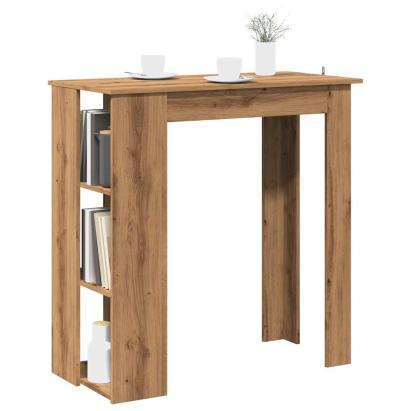 Masă de bar cu raft, Stejar artizanal, 102x50x103,5 cm, PAL GartenMobel Dekor
