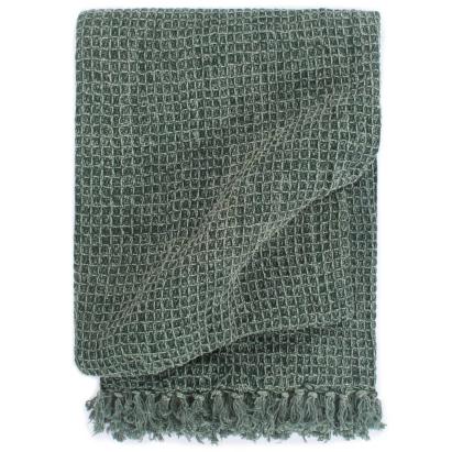 Pătură decorativă, verde închis, 125 x 150 cm, bumbac GartenMobel Dekor