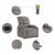 Fotoliu electric de masaj rabatabil, gri taupe, textil GartenMobel Dekor