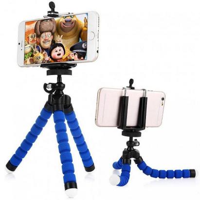 Suport Mini Trepied Flexibil Multifunctional pentru Telefon sau Camera Video, Albastru