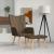 Scaun de relaxare cu taburet, maro, material textil GartenMobel Dekor