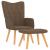 Scaun de relaxare cu taburet, maro, material textil GartenMobel Dekor