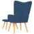 Scaun de relaxare cu taburet, albastru, textil GartenMobel Dekor