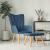 Scaun de relaxare cu taburet, albastru, textil GartenMobel Dekor