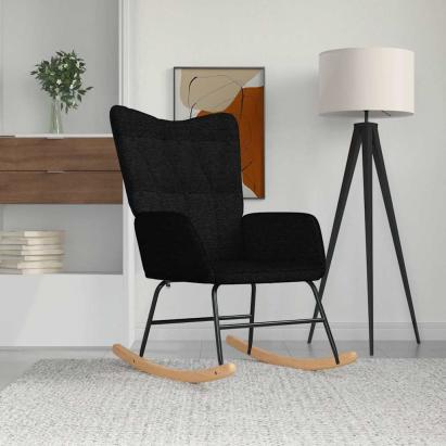 Scaun balansoar, negru, material textil GartenMobel Dekor