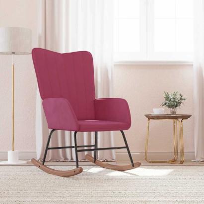 Scaun balansoar, roșu vin, catifea GartenMobel Dekor