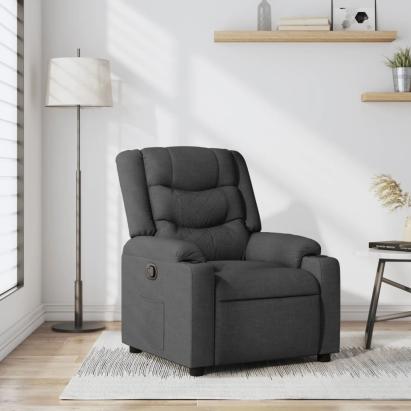 Fotoliu rabatabil, gri închis, material textil GartenMobel Dekor