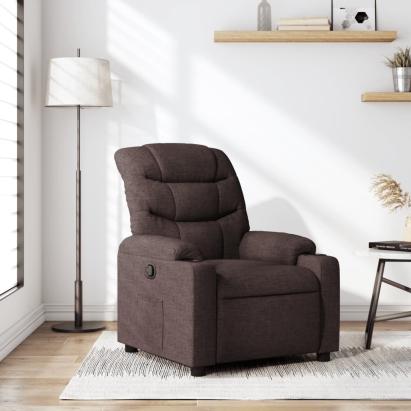 Fotoliu rabatabil, maro închis, material textil GartenMobel Dekor