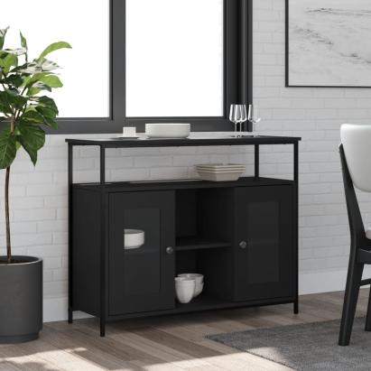 Servantă, negru, 100x35x80 cm, lemn prelucrat GartenMobel Dekor