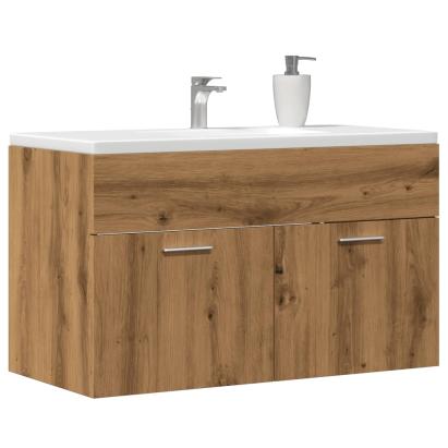 Dulap chiuvetă baie, stejar artizanal 80x38,5x46 cm lemn GartenMobel Dekor