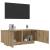 Dulap TV lumini LED stejar artizanal 100x35x40cm lemn prelucrat GartenMobel Dekor