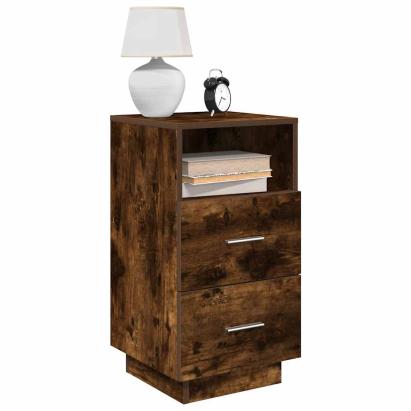 Noptiere 2 buc cu 2 sertare stejar afumat 36x36x68 cm GartenMobel Dekor