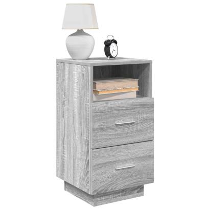 Noptiere 2 buc cu 2 sertare Gri Sonoma 36x36x68 cm GartenMobel Dekor