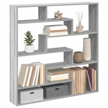 Raft cubic perete cu 7 compartimente sonoma gri lemn prelucrat GartenMobel Dekor