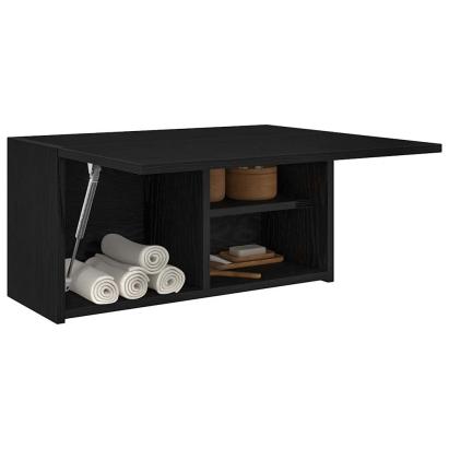 Dulap de perete de baie, negru, 60x25x30 cm, lemn prelucrat GartenMobel Dekor