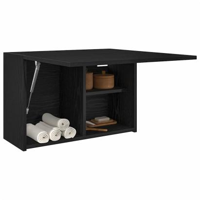 Dulap de perete de baie, negru, 60x25x40 cm, lemn prelucrat GartenMobel Dekor