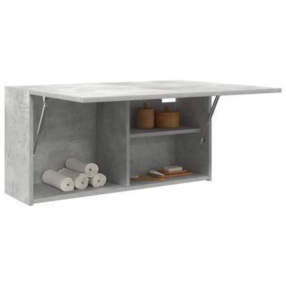 Dulap perete baie, gri beton, 80x25x40 cm, lemn prelucrat GartenMobel Dekor