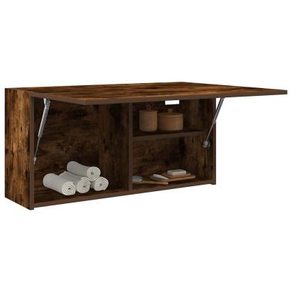 Dulap perete baie, stejar fumuriu, 80x25x40 cm, lemn prelucrat GartenMobel Dekor