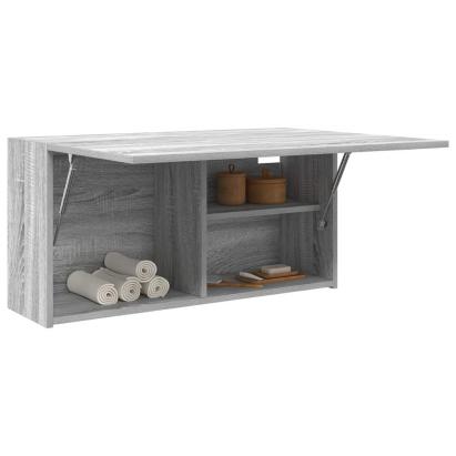 Dulap perete baie, gri sonoma, 80x25x40cm, lemn prelucrat GartenMobel Dekor