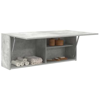 Dulap perete baie, gri beton, 100x25x40 cm, lemn prelucrat GartenMobel Dekor