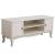 Comoda tv 120x40x50 cm, rafturi, 2 dulapuri depozitare, picioare lemn pin, mdf, alb MultiMark GlobalProd