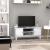 Comoda tv 120x40x50 cm, rafturi, 2 dulapuri depozitare, picioare lemn pin, mdf, alb MultiMark GlobalProd