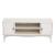 Comoda tv 120x40x50 cm, rafturi, 2 dulapuri depozitare, picioare lemn pin, mdf, alb MultiMark GlobalProd