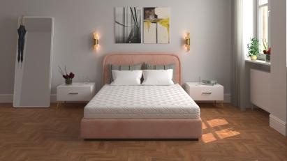 Saltea cu spumă poliuretanică 7 Zone SOMNART 140x190, înălțime 17 cm, ortopedică, husă detașabilă cu fermoar, fermitate medie Relax KipRoom