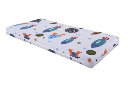 Saltea cu memorie Somnart Memory 70x140, înălțime 10 cm, pentru bebeluși și copii, husă impermeabilă, fermitate medie, model rachete Relax KipRoom